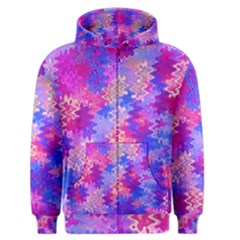 Pink And Purple Marble Waves Men s Zipper Hoodies by KirstenStar