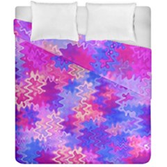 Pink And Purple Marble Waves Duvet Cover (double Size)