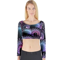 Stunning Sea Shells Long Sleeve Crop Top