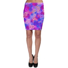 Pink And Purple Marble Waves Bodycon Skirts