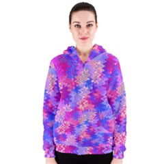 Pink And Purple Marble Waves Women s Zipper Hoodies