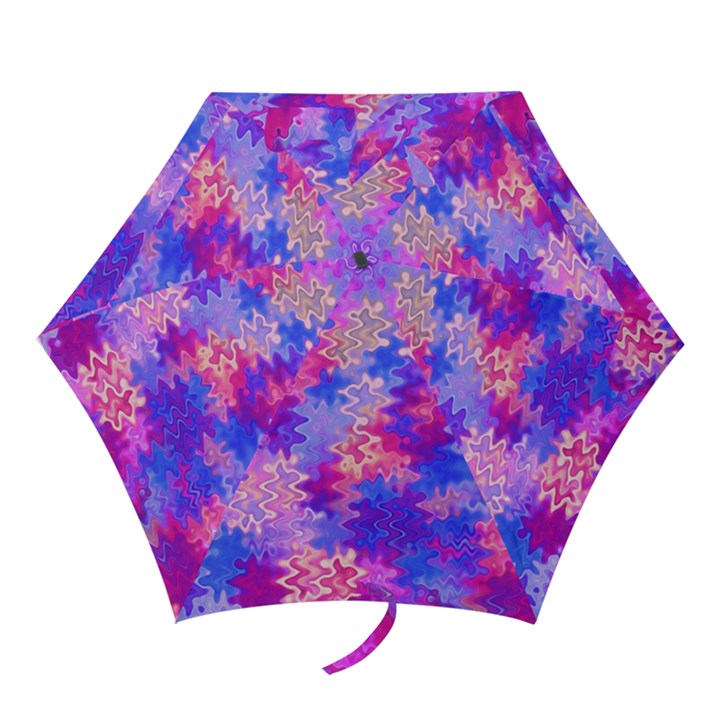 Pink and Purple Marble Waves Mini Folding Umbrellas