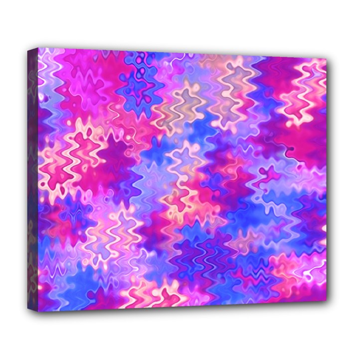 Pink and Purple Marble Waves Deluxe Canvas 24  x 20  