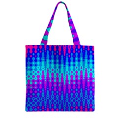 Melting Blues And Pinks Zipper Grocery Tote Bags