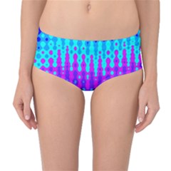 Melting Blues And Pinks Mid-waist Bikini Bottoms