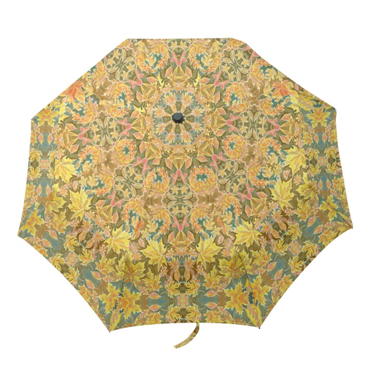  Dance of the Fall Leaves  by M. Nicole van Dam Folding Umbrella