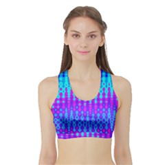 Melting Blues And Pinks Women s Sports Bra With Border