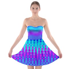 Melting Blues And Pinks Strapless Bra Top Dress