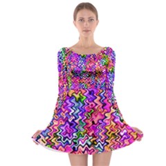 Swirly Twirly Colors Long Sleeve Skater Dress by KirstenStarFashion