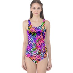 Swirly Twirly Colors Women s One Piece Swimsuits