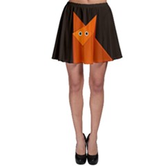 Dark Cute Origami Fox Skater Skirt