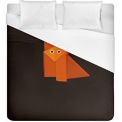 Dark Cute Origami Fox Duvet Cover Single Side (kingsize) by CreaturesStore