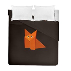 Dark Cute Origami Fox Duvet Cover (twin Size)