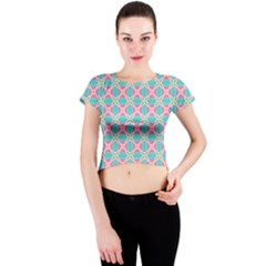 Cute Pretty Elegant Pattern Crew Neck Crop Top