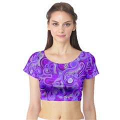 Lavender Swirls Short Sleeve Crop Top