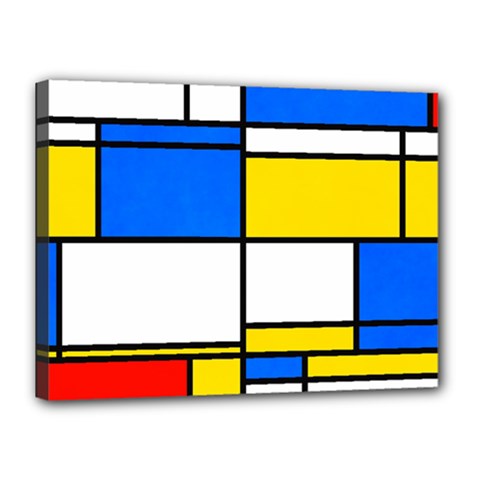 Colorful Rectangles Canvas 16  X 12  (stretched)