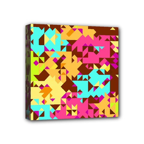 Shapes In Retro Colors Mini Canvas 4  X 4  (stretched)