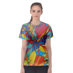 Colorful Miscellaneous Shapes Women s Sport Mesh Tee