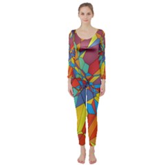 Colorful Miscellaneous Shapes  Long Sleeve Catsuit