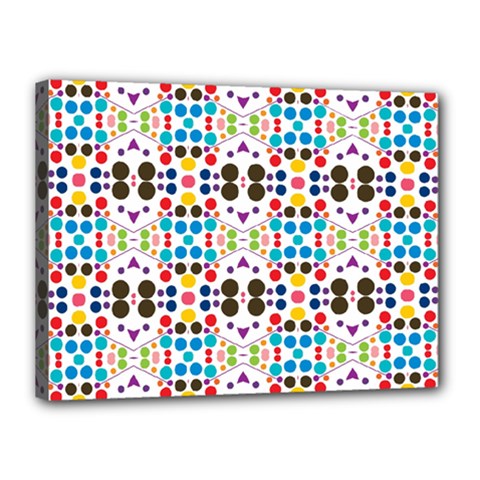 Colorful Dots Pattern Canvas 16  X 12  (stretched)