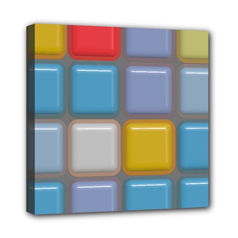 Shiny Squares Pattern Mini Canvas 8  X 8  (stretched)