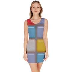 Shiny Squares Pattern Bodycon Dress