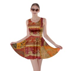 India Print Realism Fabric Art Skater Dresses by TheWowFactor