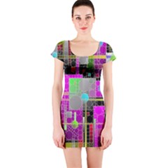 Crazy Abstract  Short Sleeve Bodycon Dresses