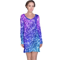 Glitter Ocean Bokeh Long Sleeve Nightdresses