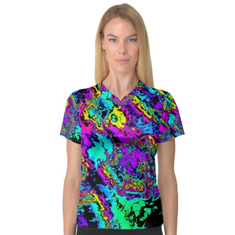 Powerfractal 2 Women s V-neck Sport Mesh Tee by ImpressiveMoments