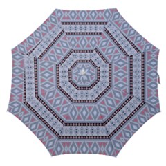 Fancy Tribal Border Pattern Blue Straight Umbrellas