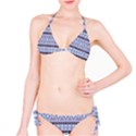 Fancy Tribal Border Pattern Blue Bikini Set View1