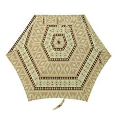 Fancy Tribal Border Pattern Beige Mini Folding Umbrellas