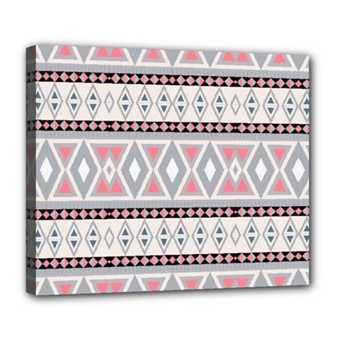 Fancy Tribal Border Pattern Soft Deluxe Canvas 24  X 20  