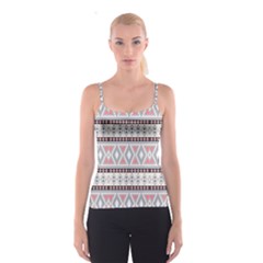 Fancy Tribal Border Pattern Soft Spaghetti Strap Tops