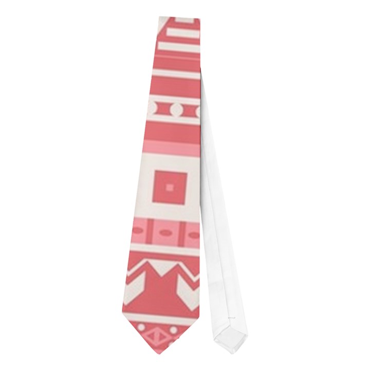 Fancy Tribal Borders Pink Neckties (One Side) 