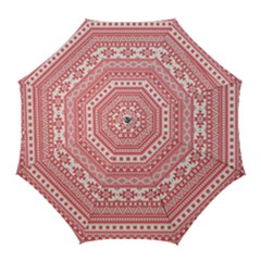 Fancy Tribal Borders Pink Golf Umbrellas