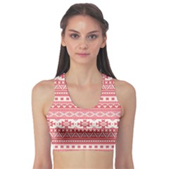 Fancy Tribal Borders Pink Sports Bra