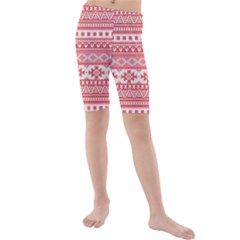 Fancy Tribal Borders Pink Kid s Swimwear