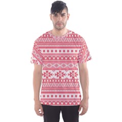 Fancy Tribal Borders Pink Men s Sport Mesh Tees