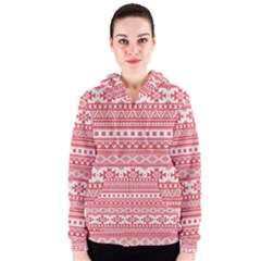 Fancy Tribal Borders Pink Women s Zipper Hoodies