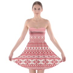 Fancy Tribal Borders Pink Strapless Bra Top Dress