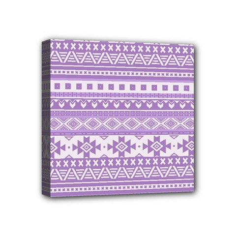 Fancy Tribal Borders Lilac Mini Canvas 4  X 4 