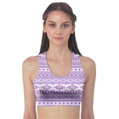 Fancy Tribal Borders Lilac Sports Bra by ImpressiveMoments