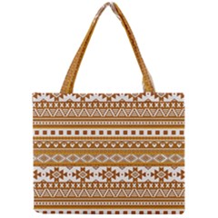 Fancy Tribal Borders Golden Tiny Tote Bags