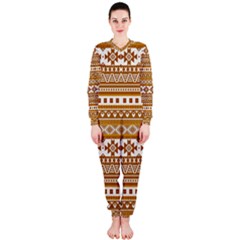 Fancy Tribal Borders Golden Onepiece Jumpsuit (ladies) 