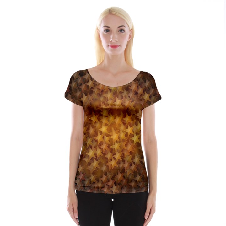 Gold Stars Women s Cap Sleeve Top