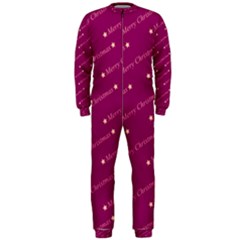 Merry Christmas,text,bordeaux Onepiece Jumpsuit (men)  by ImpressiveMoments