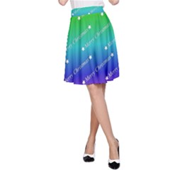 Merry Christmas,text,rainbow A-line Skirts