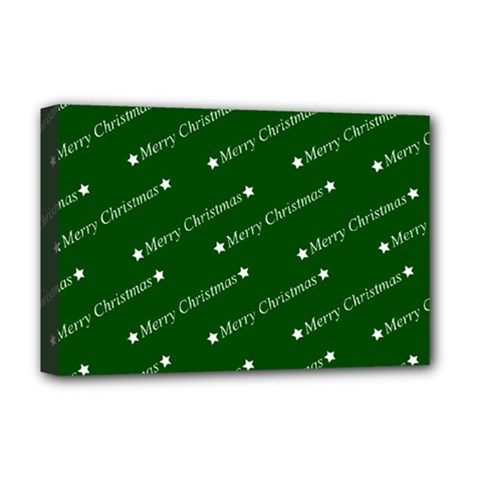 Merry Christmas,text,green Deluxe Canvas 18  X 12  